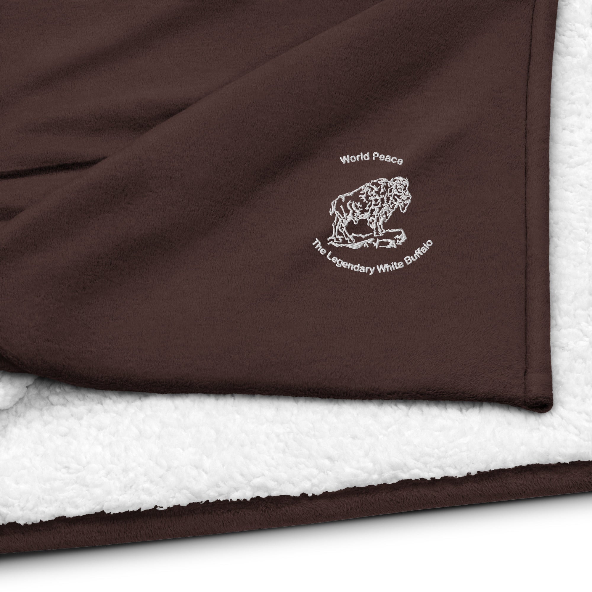 Shoosty White Buffalo Premium Sherpa Blanket
