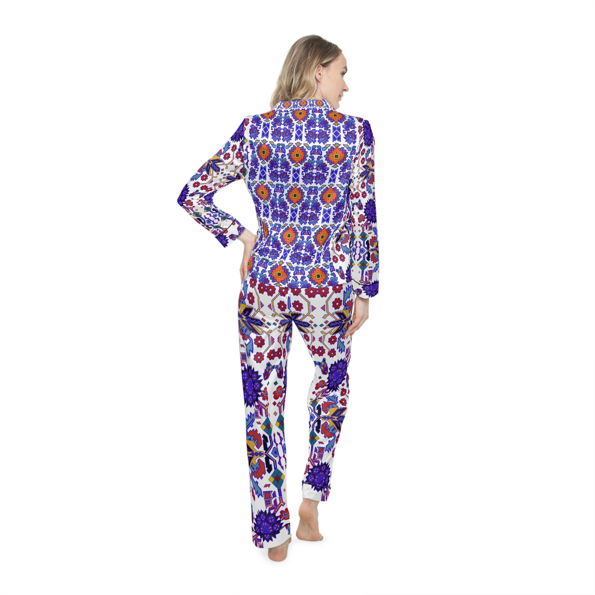 Ukrainian Pattern 3Women's Satin Pajamas (AOP)