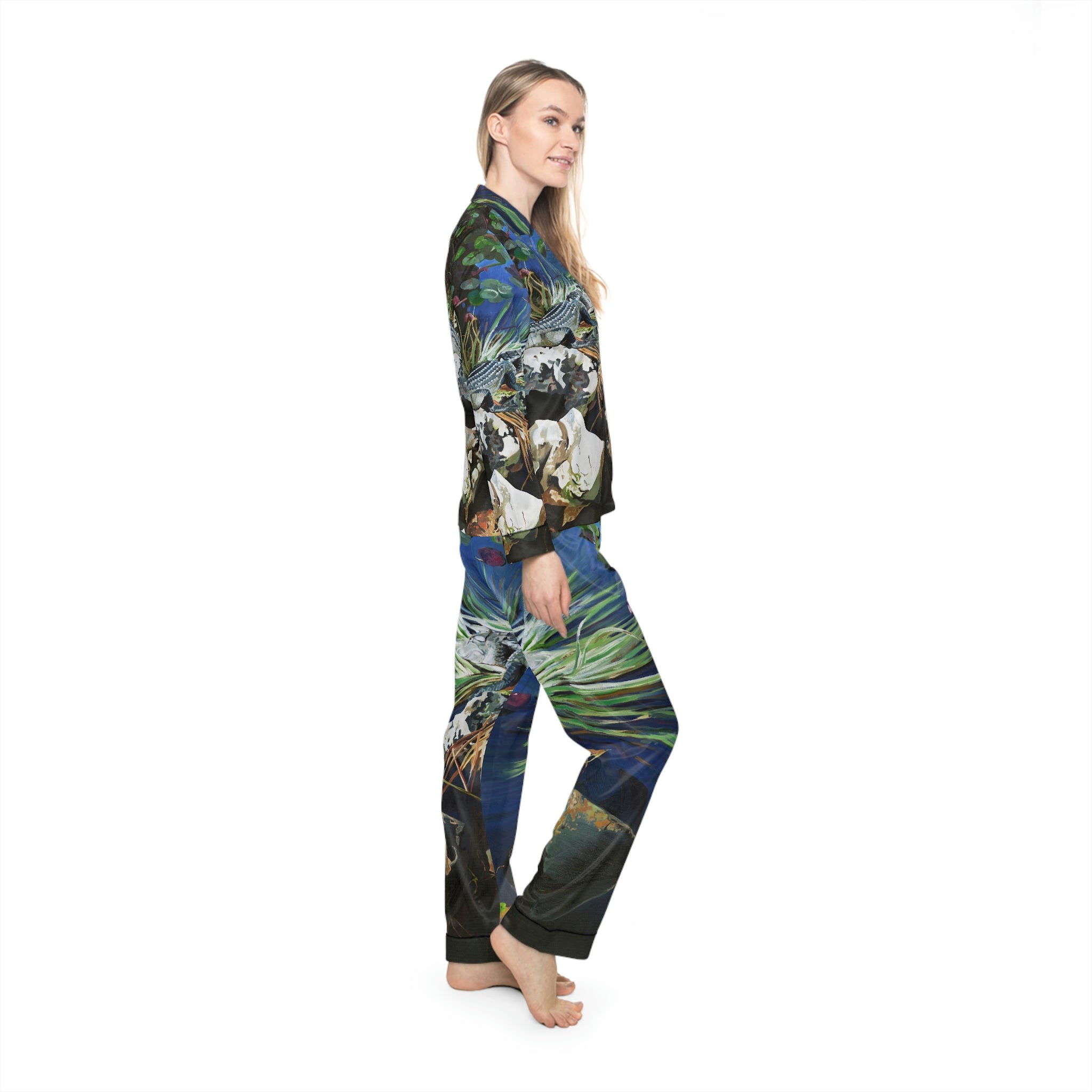UF Gator Women's Satin Pajamas (AOP)