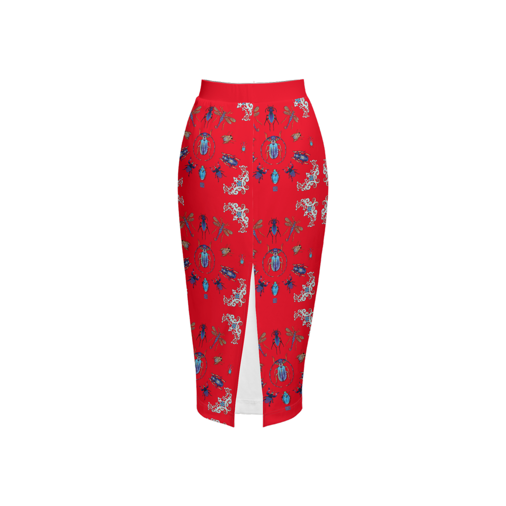 Women’s Back Blue/Red Split Pencil Skirt
