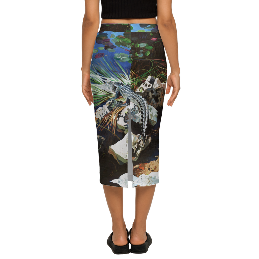 UF Shark Valley Gator Women’s Back Split Pencil Skirt