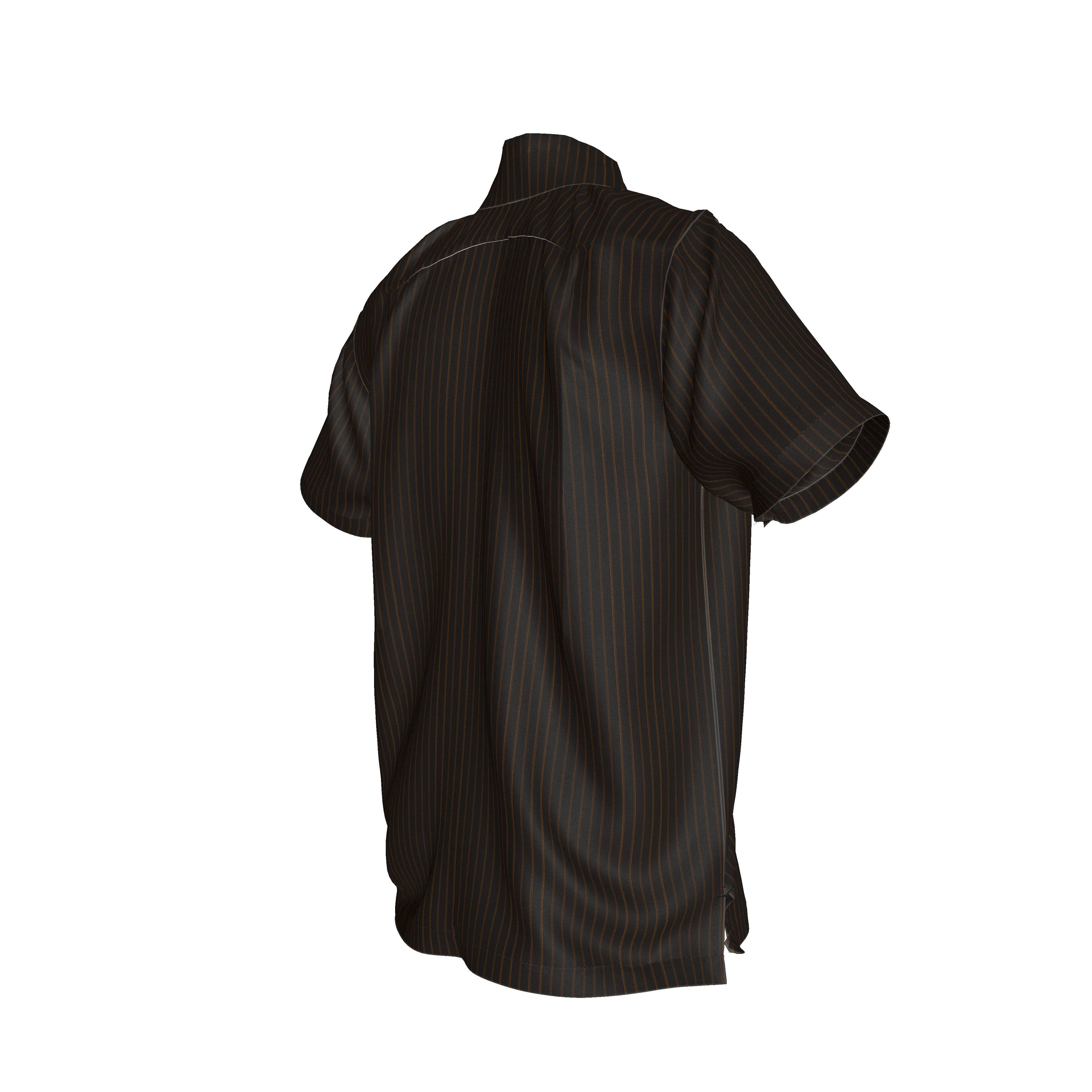 Brown Pinstripe on Short Sleeve Men’s Shirt with Collar