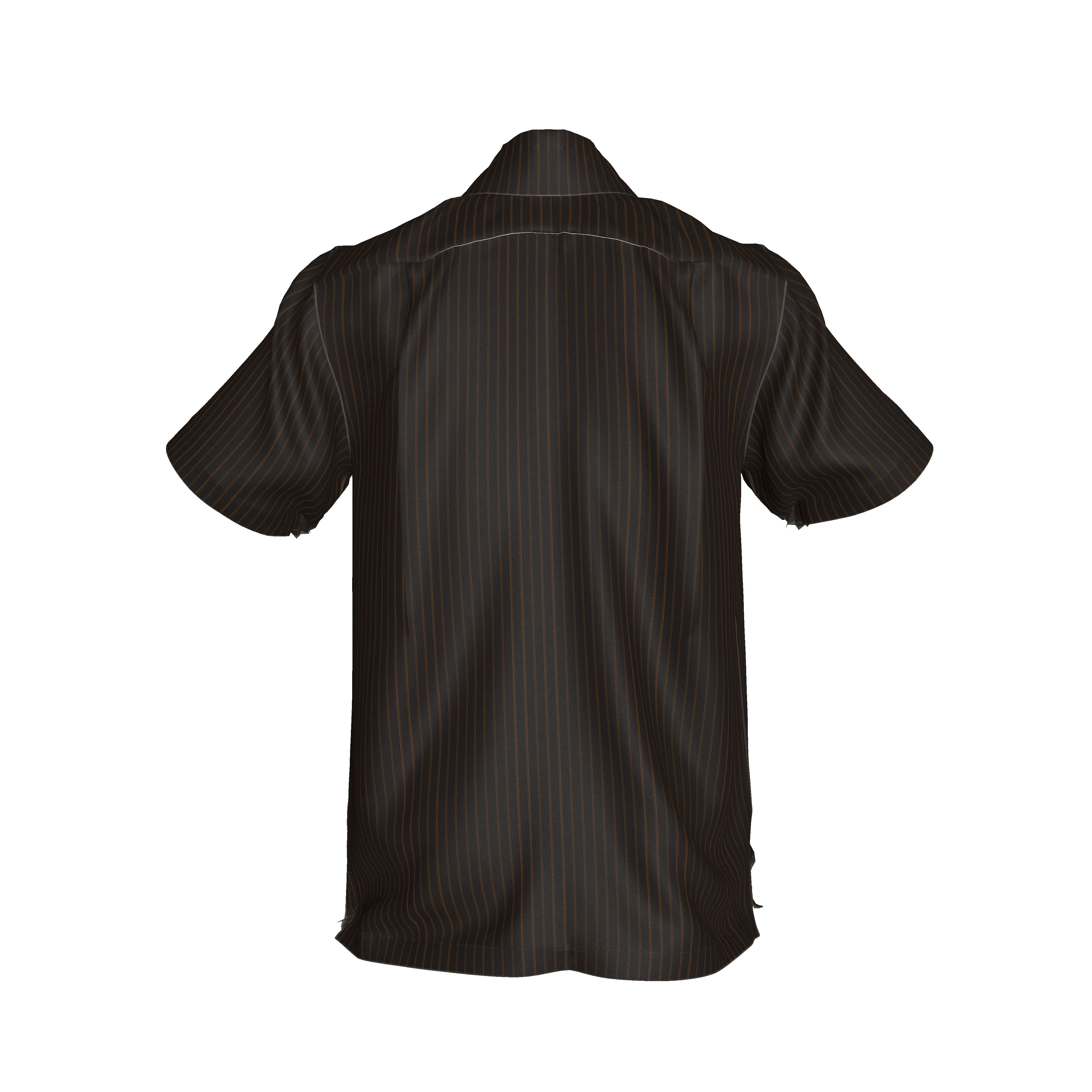 Brown Pinstripe on Short Sleeve Men’s Shirt with Collar