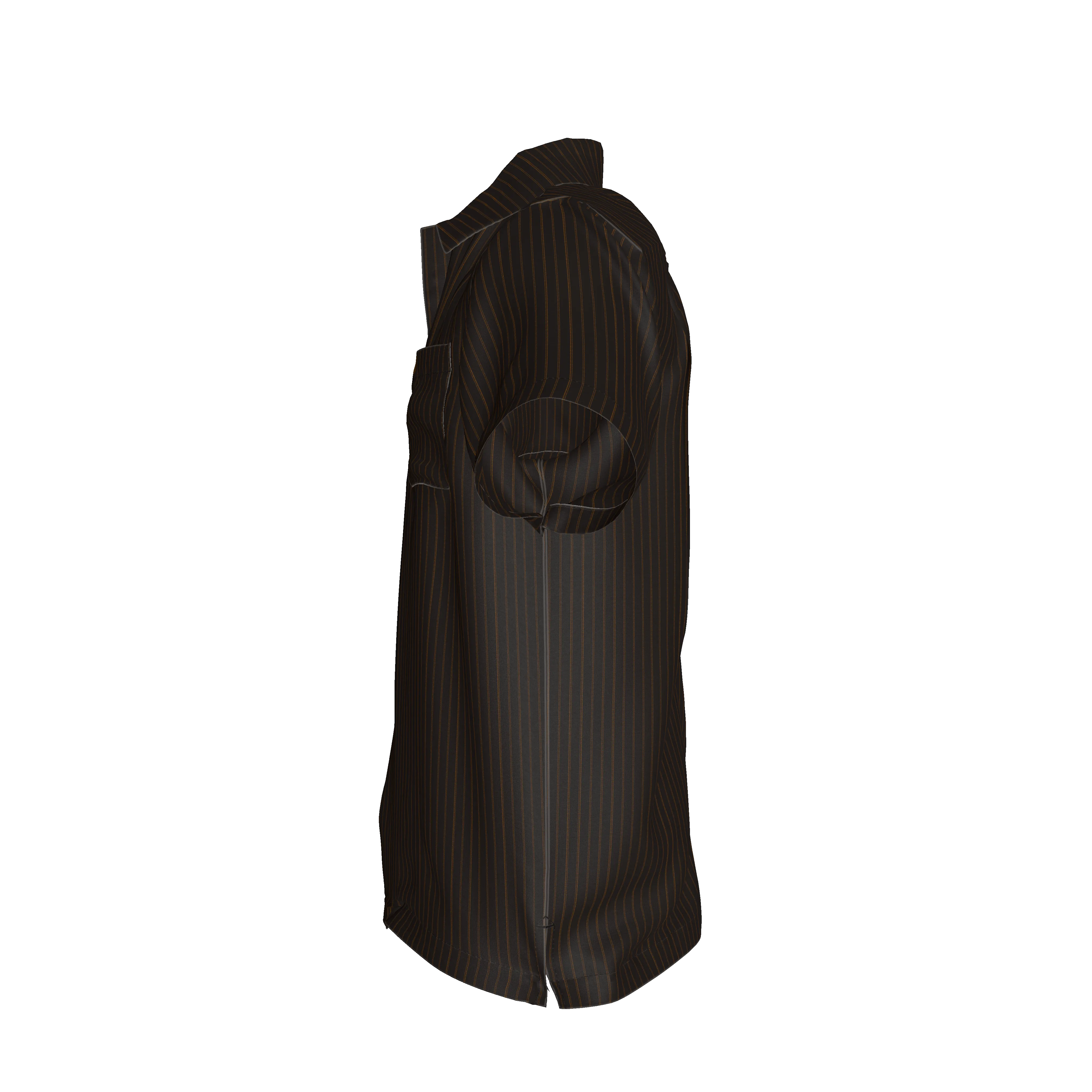 Brown Pinstripe on Short Sleeve Men’s Shirt with Collar