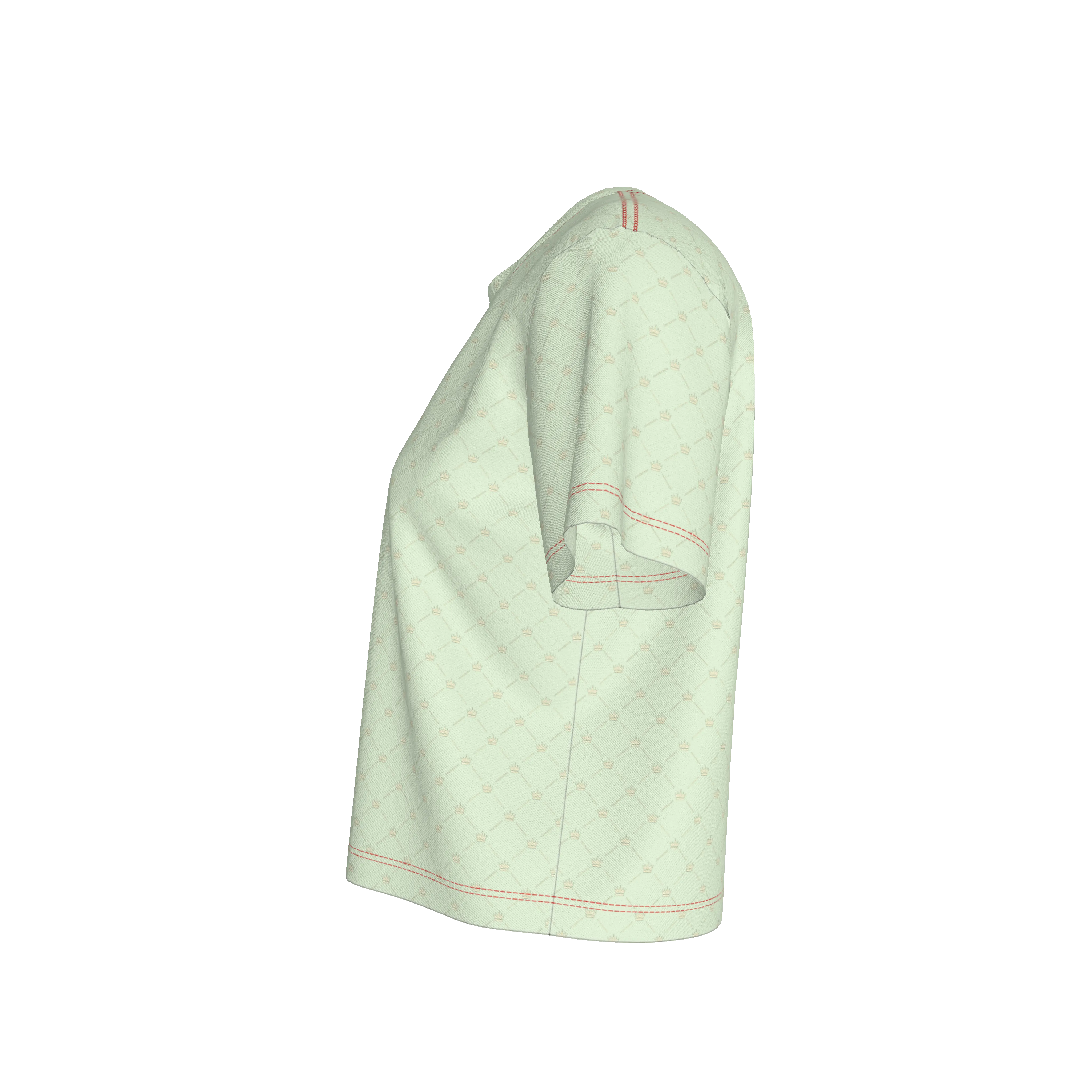 Crown and Lines Light Lime Green Women’s Cropped Y-Shirt