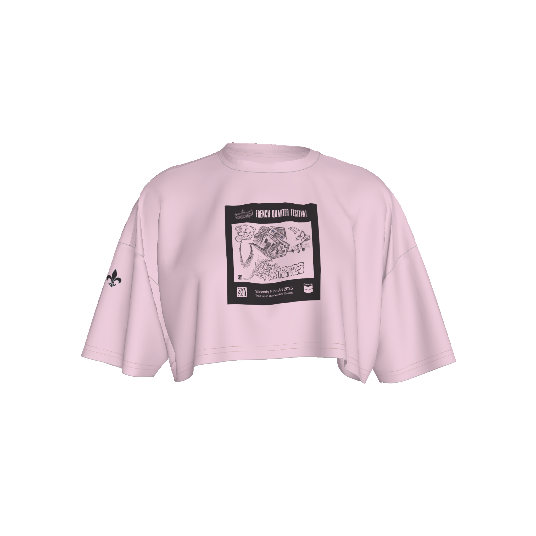 French Quarter Pink Cropped T-Shirt