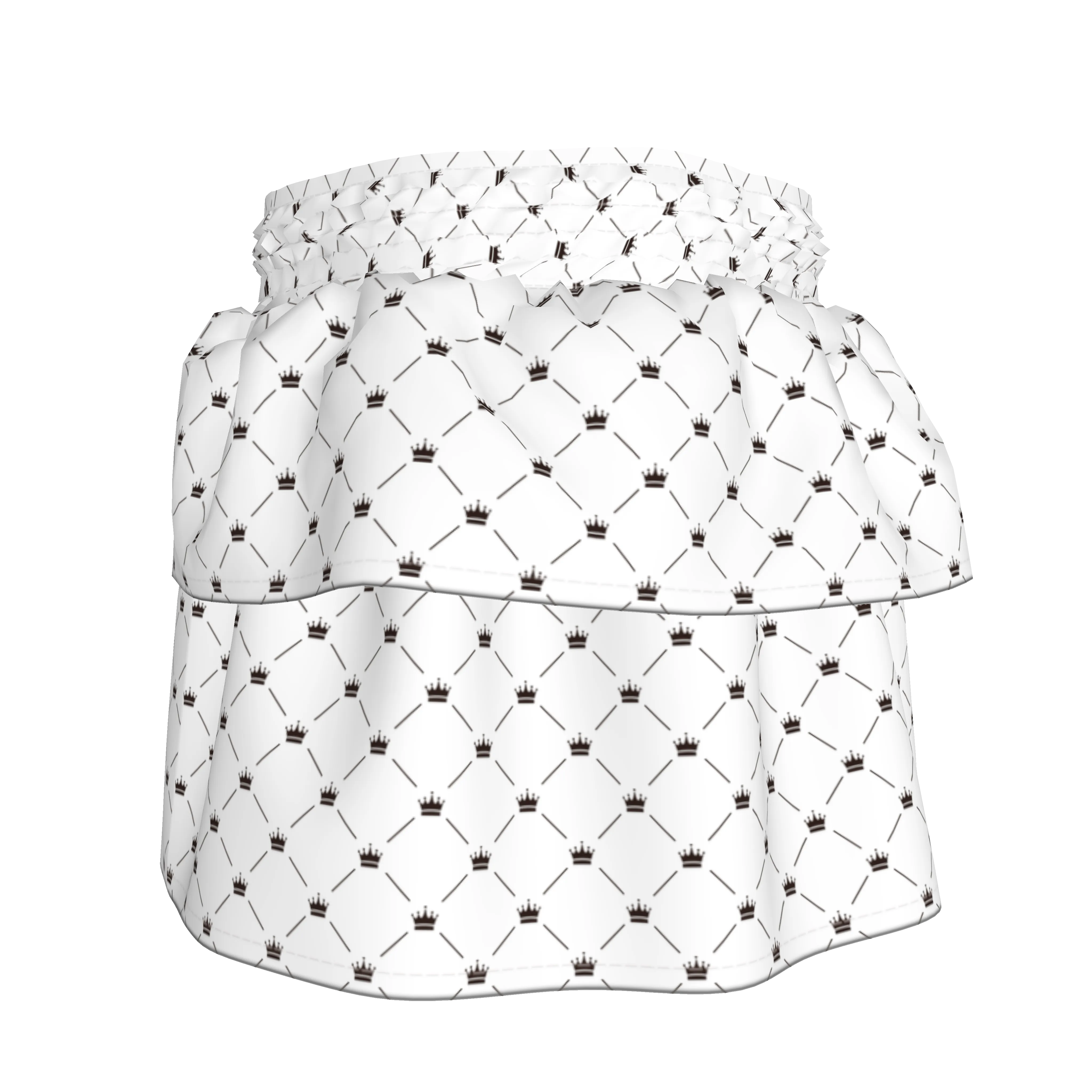 Crown and Lines Ruffle Skirt in Pima Cotton Poplin