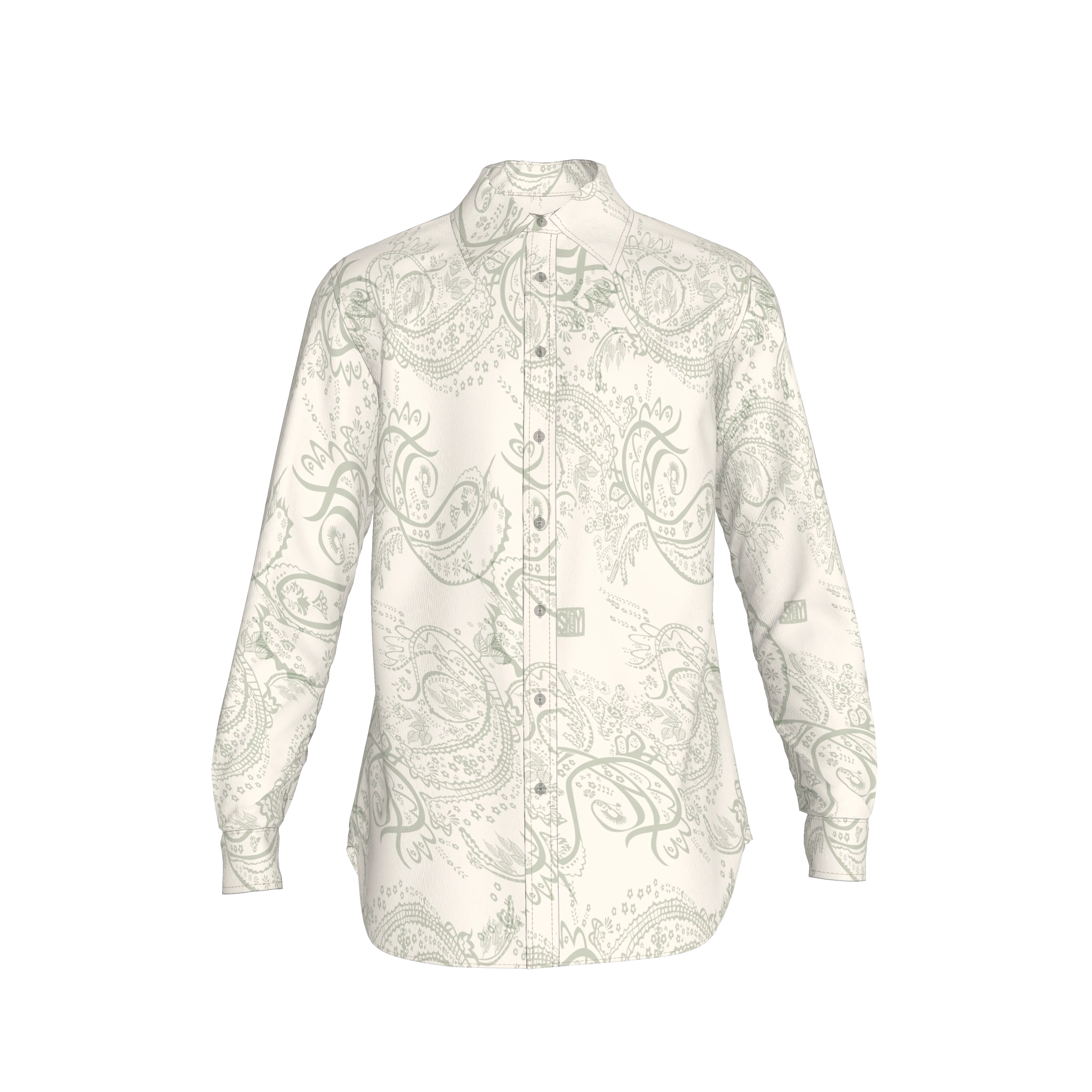 Blue Morpho Men's Shirt with Flower Headed Butterfly