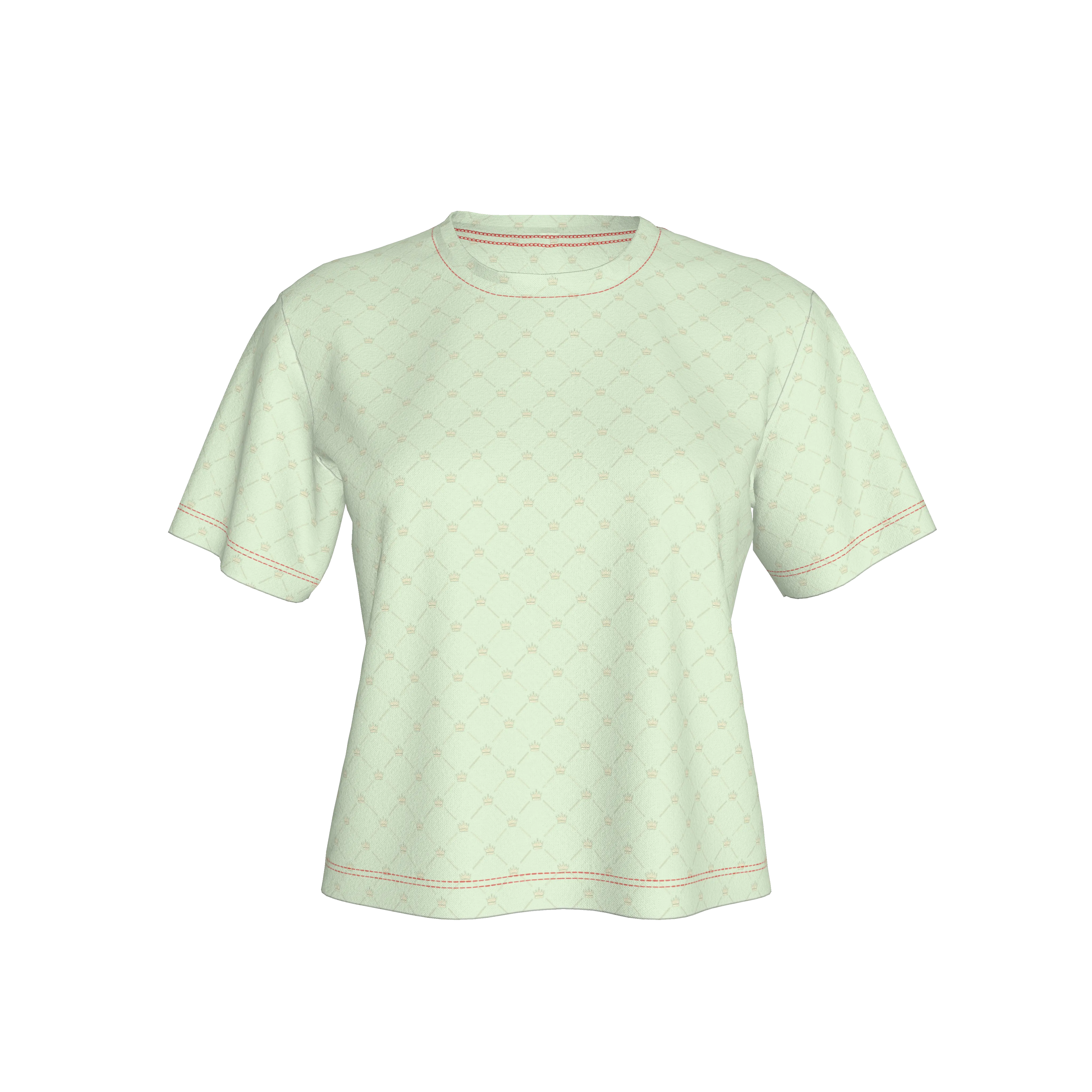 Crown and Lines Light Lime Green Women’s Cropped Y-Shirt