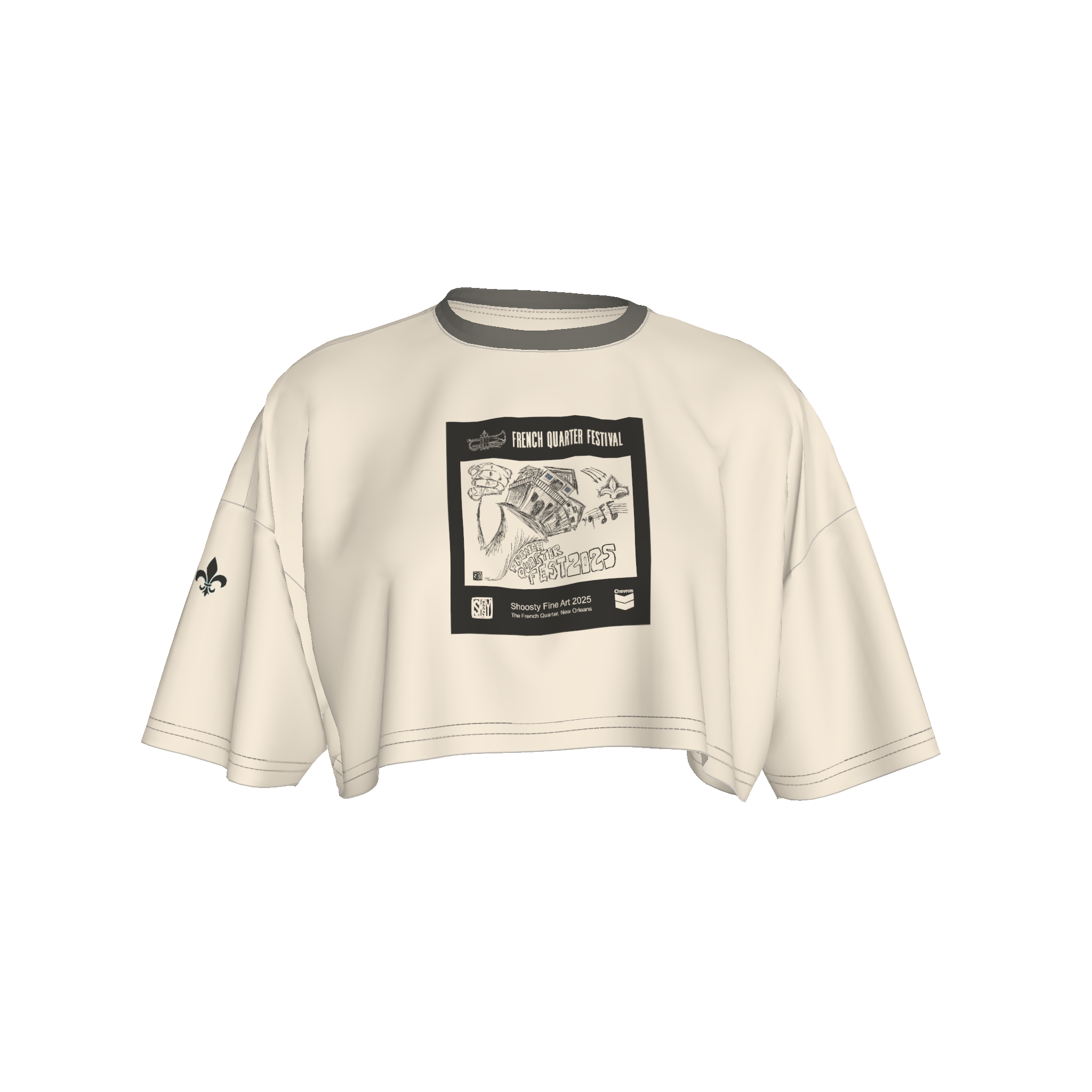 French Quarter Tan Cropped T-Shirt