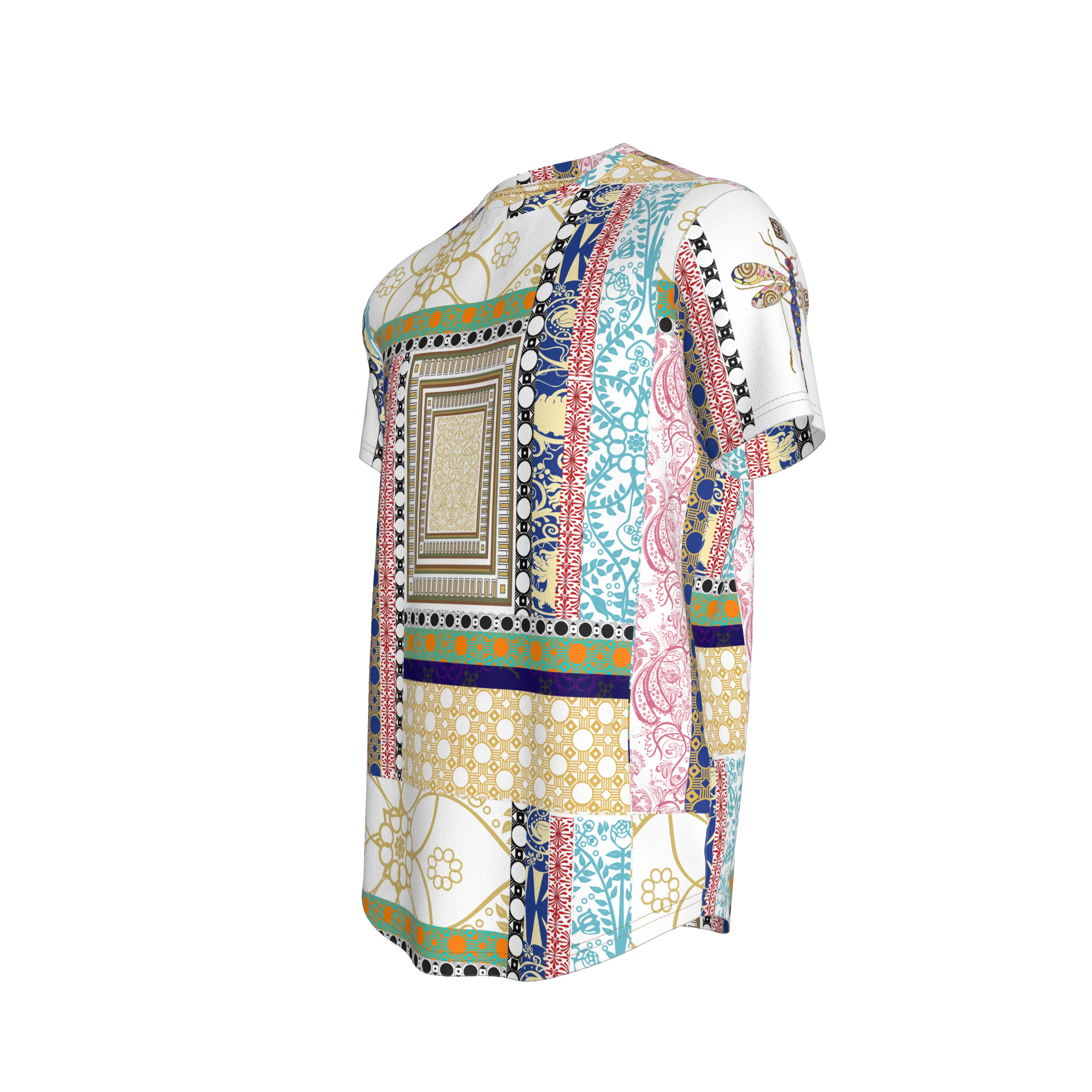 Multi-Pattern Scorpion Tailed Dragonfly Men’s Fitted T-Shist