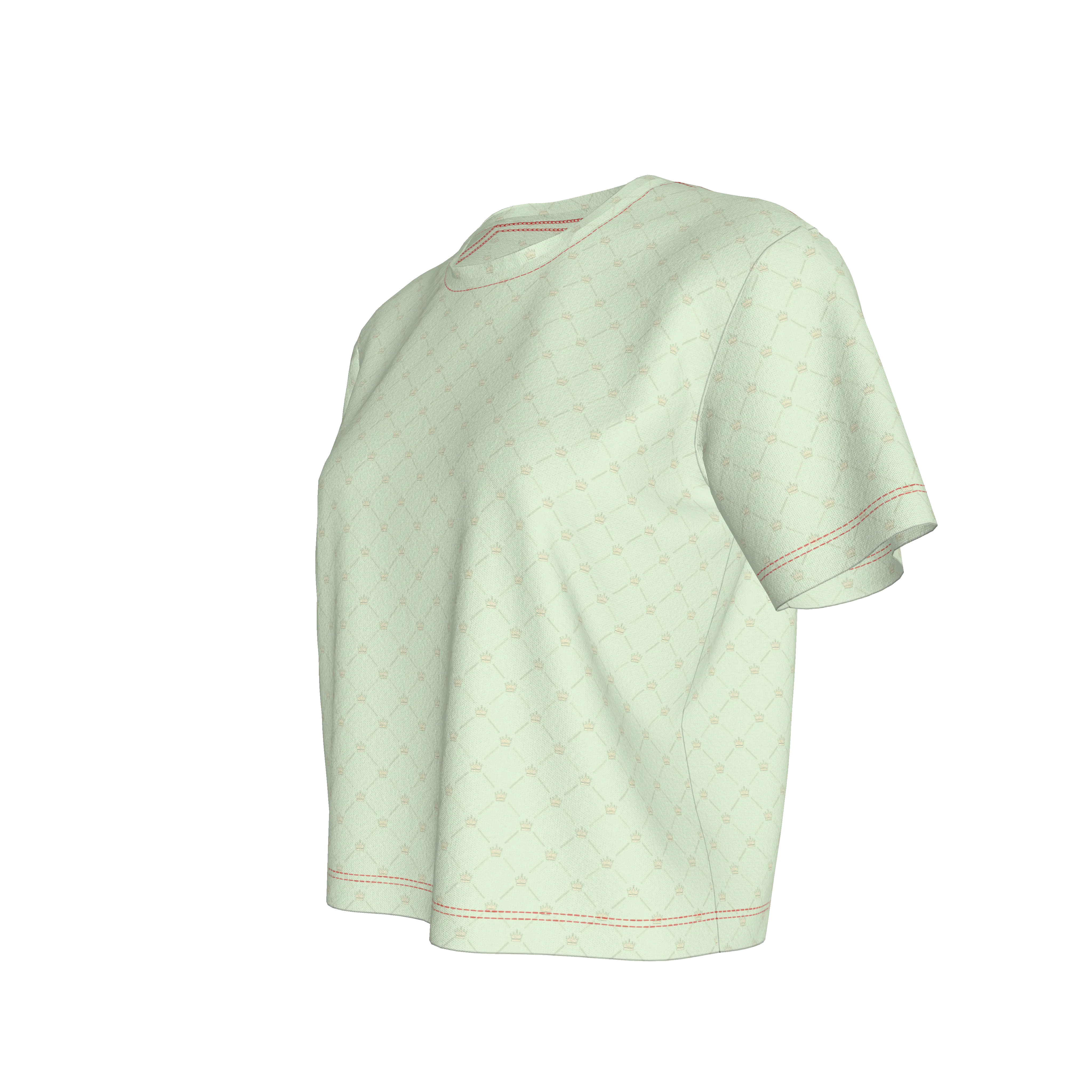 Crown and Lines Light Lime Green Women’s Cropped Y-Shirt