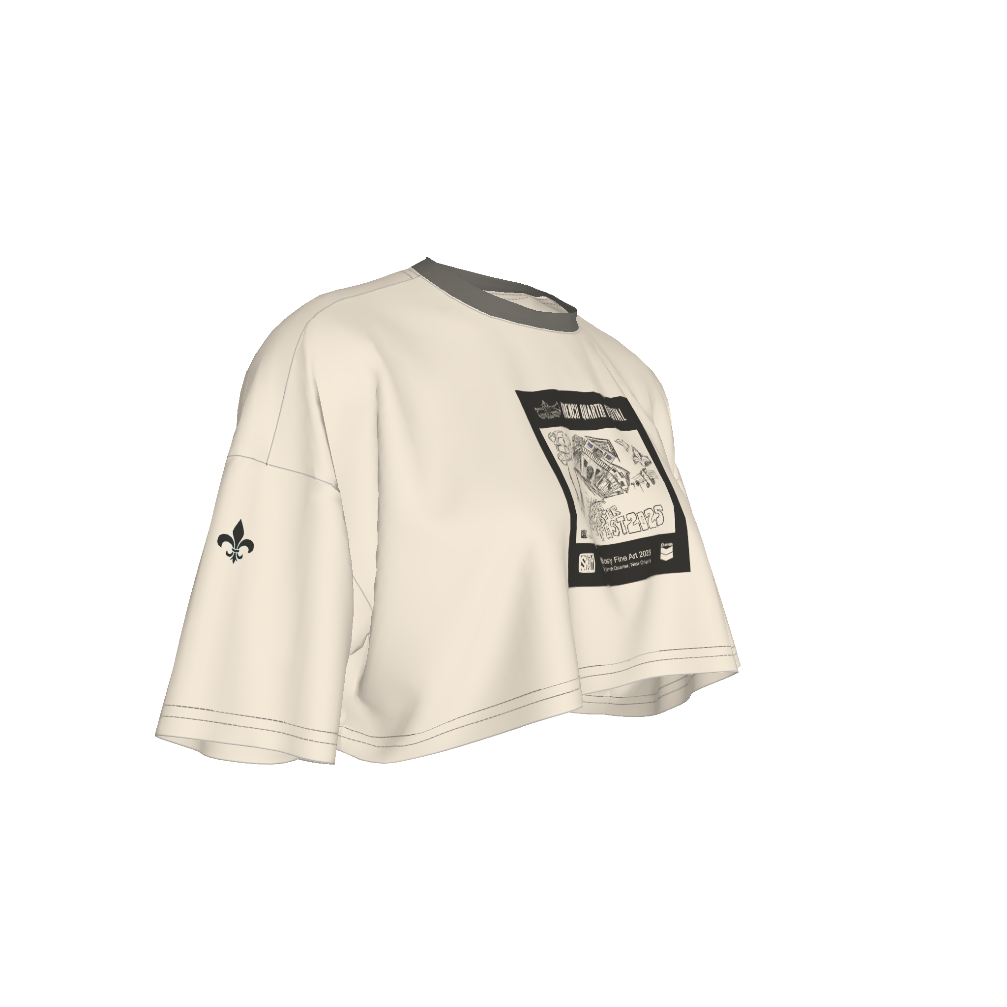 French Quarter Tan Cropped T-Shirt