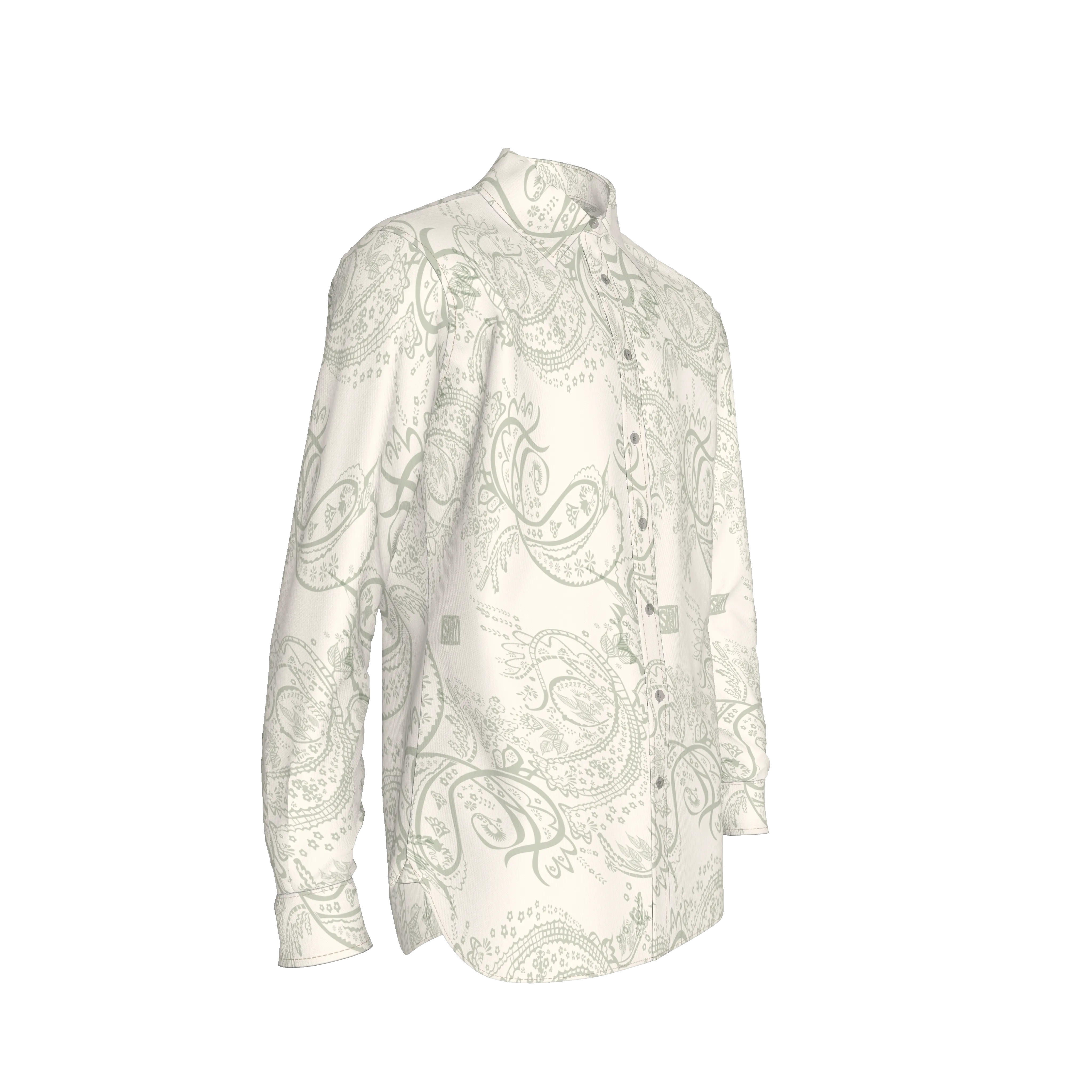 Blue Morpho Men's Shirt with Flower Headed Butterfly