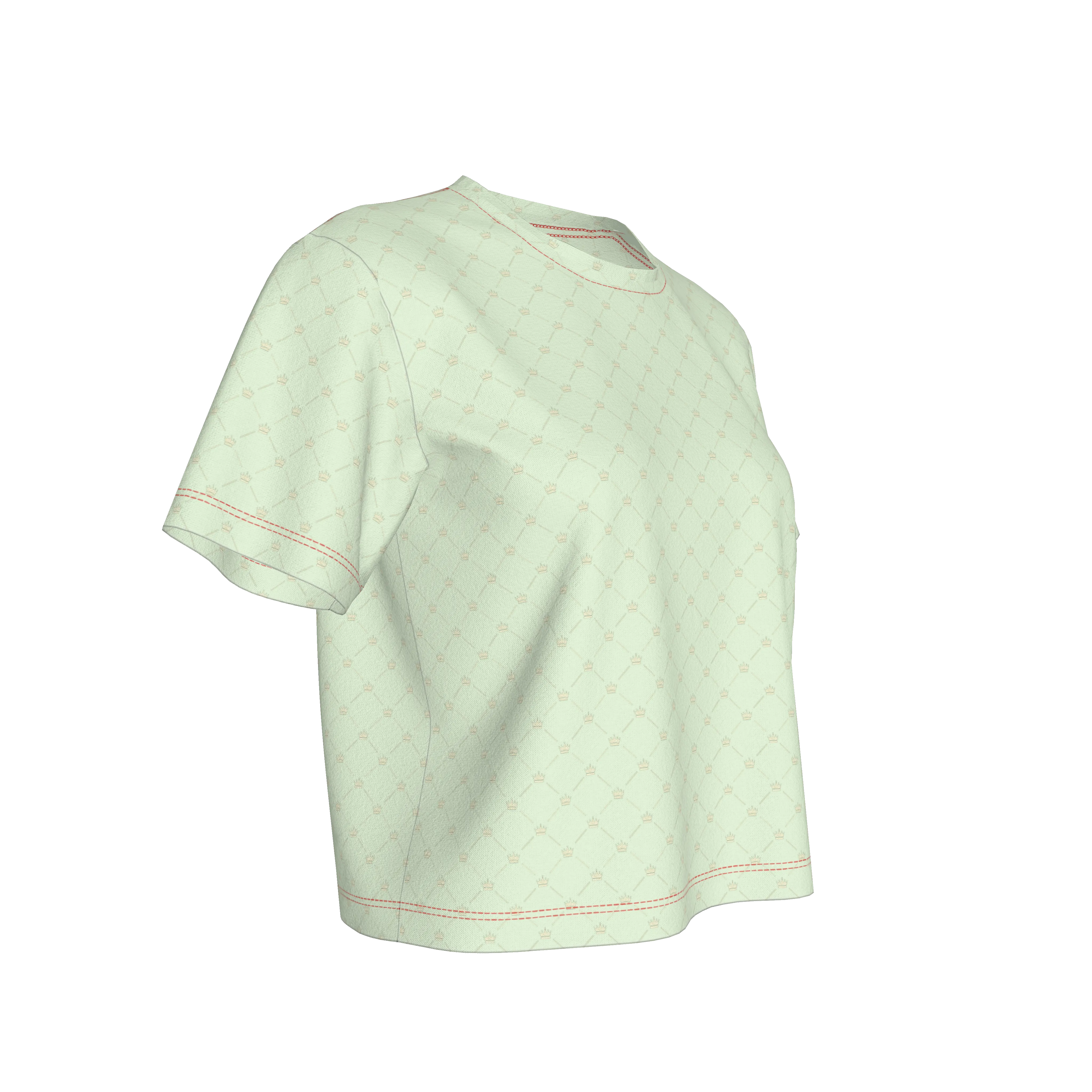 Crown and Lines Light Lime Green Women’s Cropped Y-Shirt