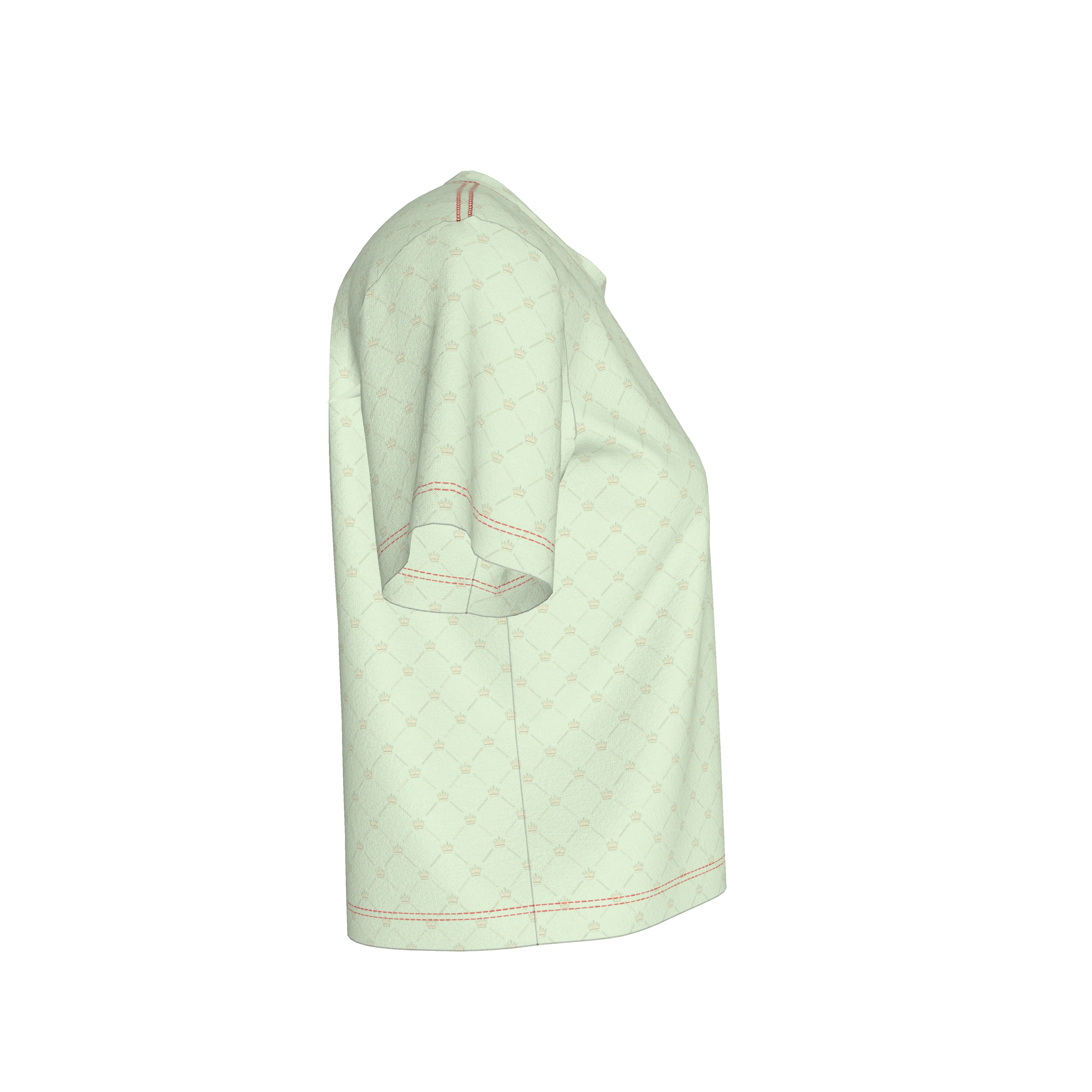 Crown and Lines Light Lime Green Women’s Cropped Y-Shirt