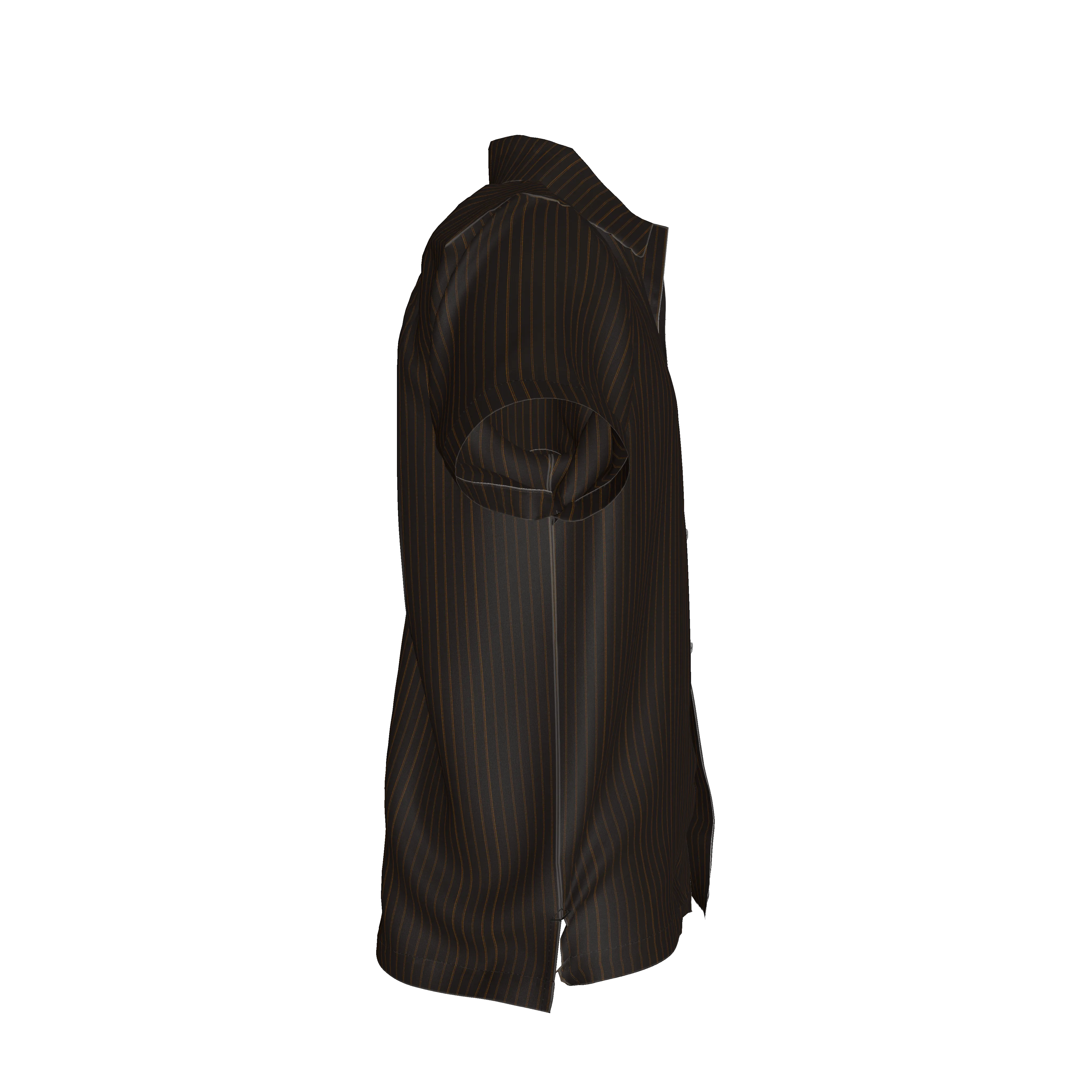 Brown Pinstripe on Short Sleeve Men’s Shirt with Collar